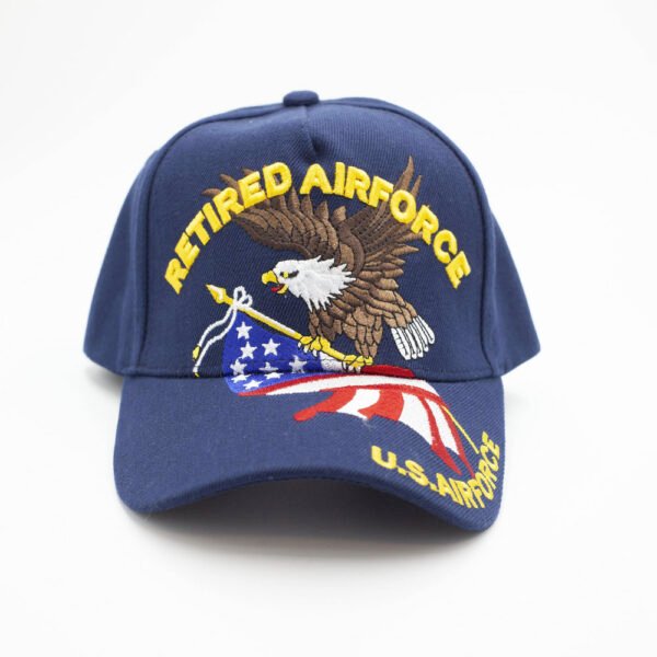 Air Force Retired Eagle and Flag - Blue
